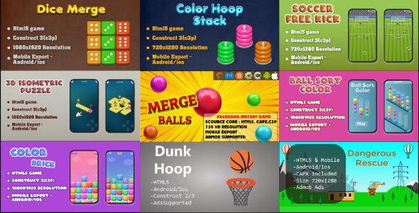 Merge Balls - HTML5 Game - Mobile, Facebook Instant Game & Web (HTML5 e C2, C3) - 1